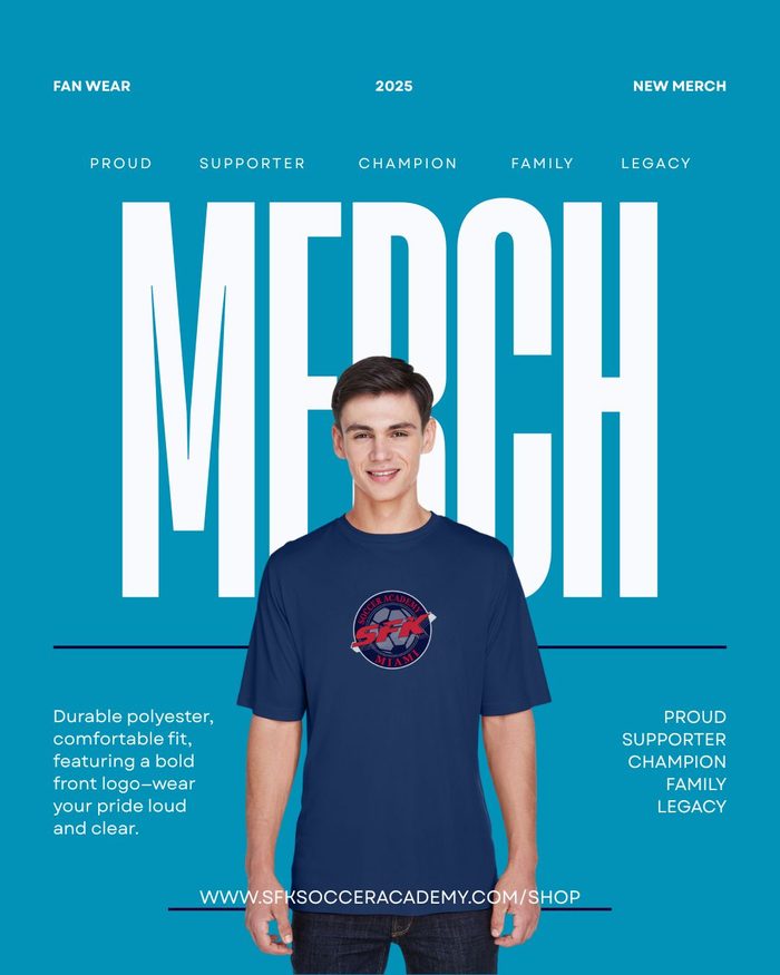 Men's navy fan wear tee with big logo
