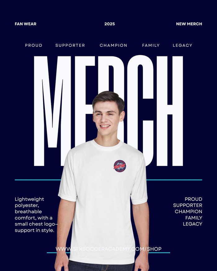 Men's white fan wear tee with small logo