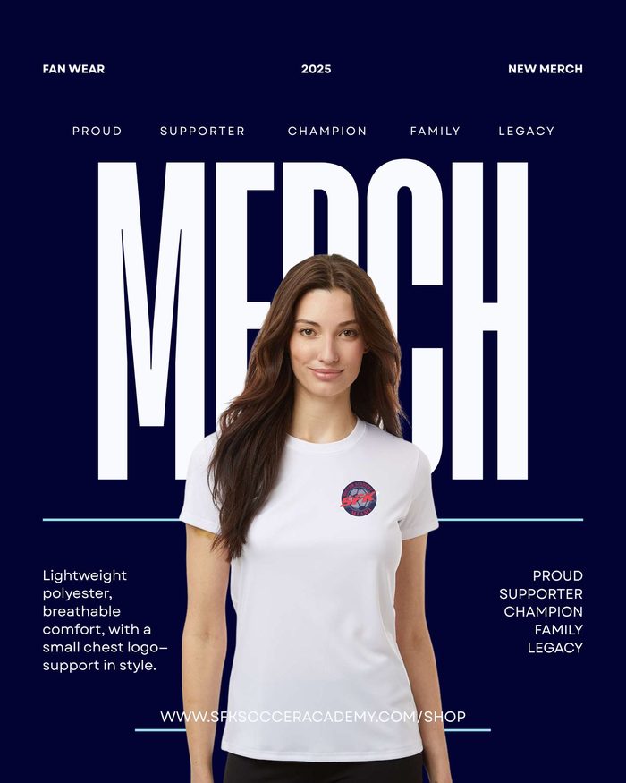 Women's white fan wear tee with small logo